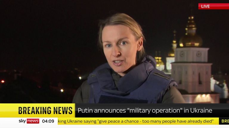 Deborah Haynes reports hearing explosions near Kyiv