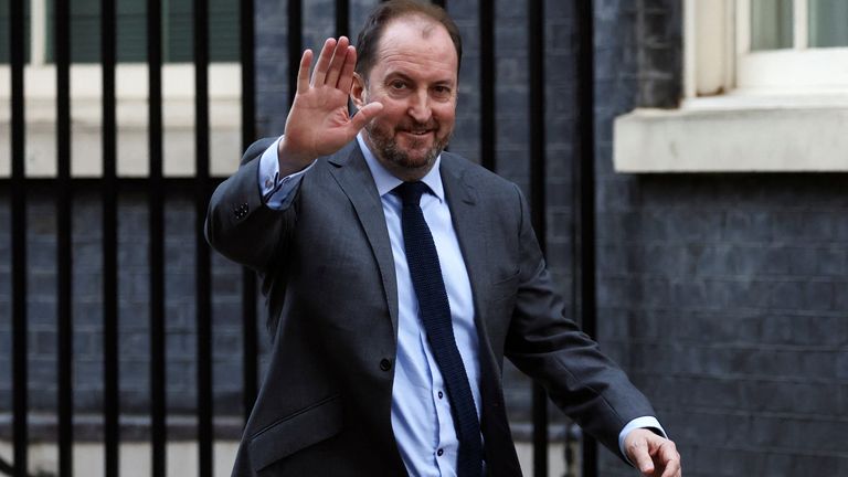 New Chief of Communications Guto Harri walks outside the Downing Street in London, Britain February 7, 2022. REUTERS/Tom Nicholson
