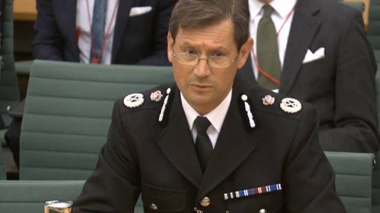 Chief Constable Nick Ephgrave of the National Police Chief&#39;s Council gives evidence to the Commons Justice Committee at the Palace of Westminster, London, on disclosure of evidence in criminal cases