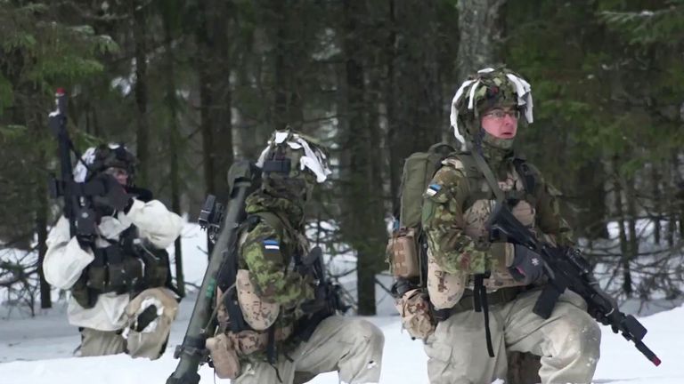 UK forces train with Estonian forces near the Russian border