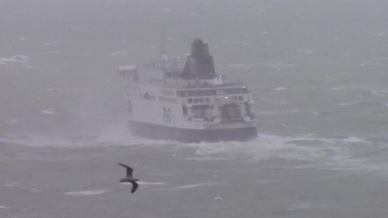 Ferry hit by Storm Eunice