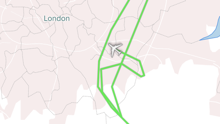The plane looped around a number of times before landing. Pic: FlightStats.com