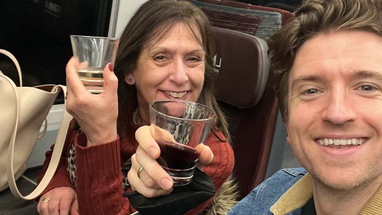 The Radio 1 DJ shared a picture of him enjoying a glass of wine with Jane. Pic: @gregjames