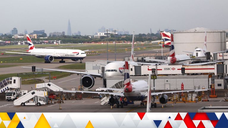British Airways planes are seen at Heathrow Terminal 5 in London, Britain May 27, 2017. REUTERS/Neil Hall