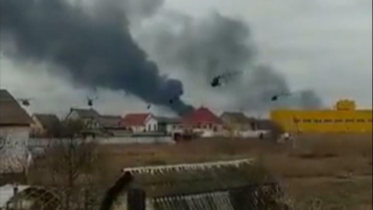 helicopters seen heading towards Antonov airport outside Kyiv