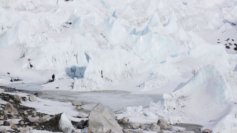 The dramatic icy landscape at Everest Base Camp in Nepal, pictured in 2015 (Pic: AP) 