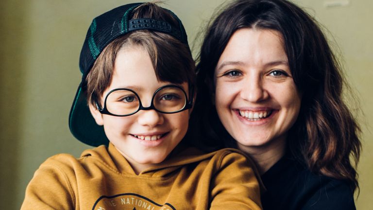 Film-maker and writer Iryna Tsilyk and her 11-year-old son Andrii who fled Kyiv during the Russian invasion February 2022