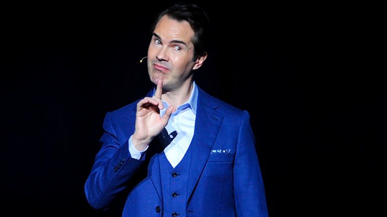 Jimmy Carr pictured during a show in Madison Square Garden, New York in 2018 Pic: AP 