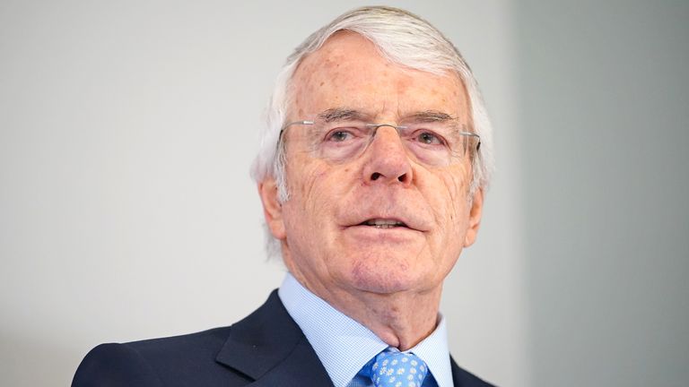 Former prime minister Sir John Major during his keynote speech at the Institute for Government, central London, on the issue of trust and standards in a democracy. Picture date: Thursday February 10, 2022.
