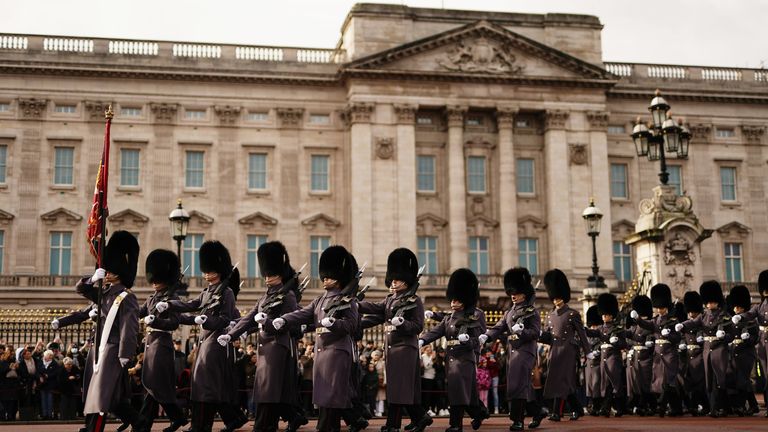 The Changing of the Guard at Buckingham Palace, London, on the Platinum Jubilee of Queen Elizabeth II