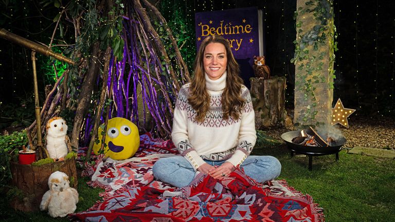  Undated handout picture of The Duchess of Cambridge who is to read a CBeebies Bedtime Story to mark Children&#39;s Mental Health Week (7th-13th February). The Duchess has chosen to read The Owl Who Was Afraid of the Dark by Jill Tomlinson to align with this year&#39;s theme of &#39;Growing Together&#39;.