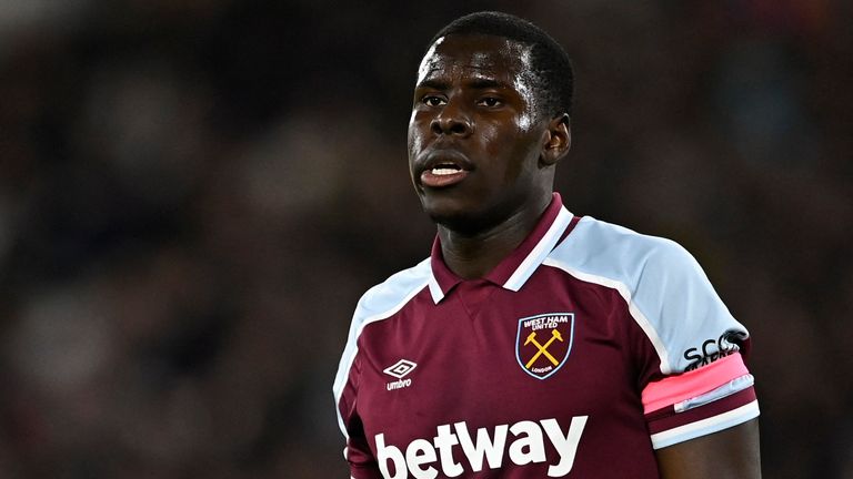 West Ham&#39;s Kurt Zouma in action last night against Watford - his selection has been widely condemned