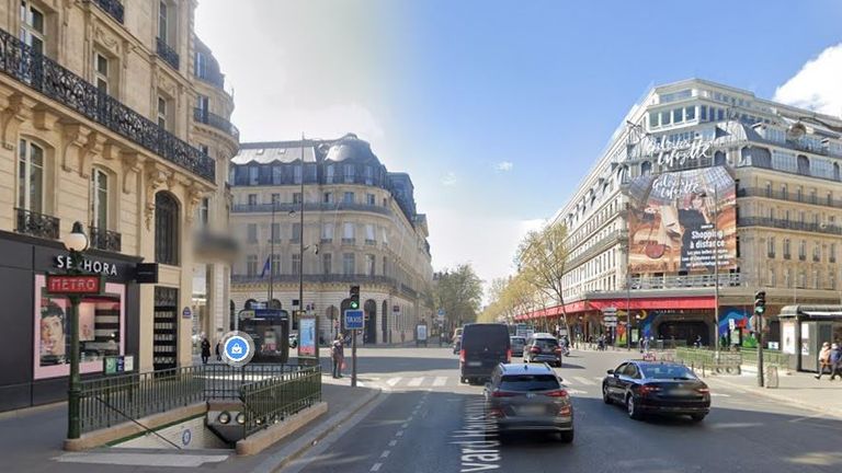 The photo, taken with the UN human rights chief, appears to have been taken on Haussmann Boulevard.  Image: Google Maps
