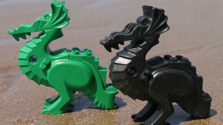 The green dragons lost in the Lego spill of 1997 were far rarer than the black dragons. Pic: Tracey Williams