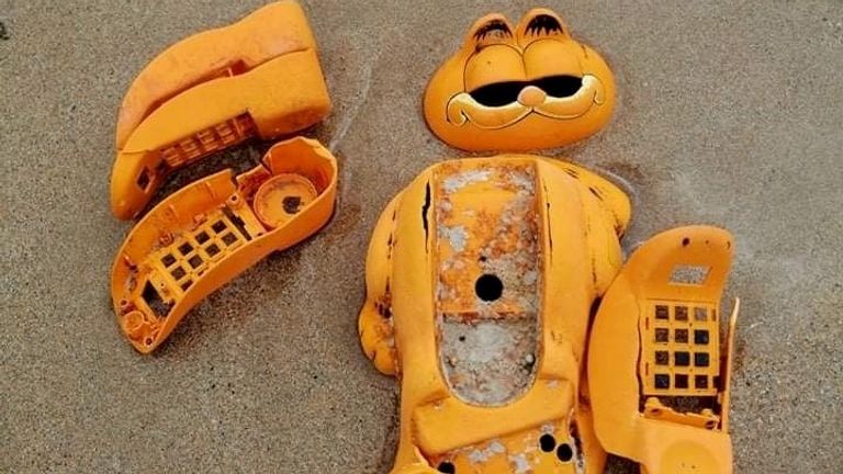 Garfield phones started washing up on beaches in Brittany in the 1980s. Pic: Gilbert Mellaza