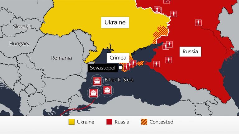 Mappa di Ucraina/Russia