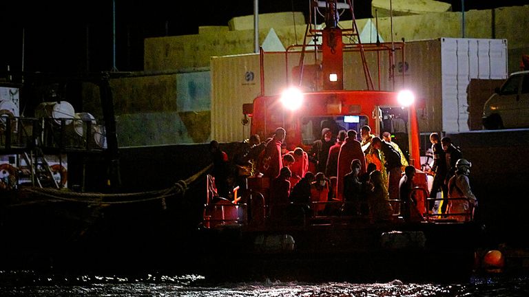 Emergency crews have rescued 200 migrants travelling in waters near the Canary Islands Pic: AP 