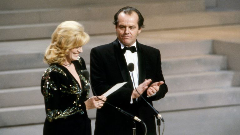 Monica Vitti and Jack Nicholson at the 9th Cesar Awards in Paris on March 3, 1984. (AP Photo/William Stevens)
pIC:AP