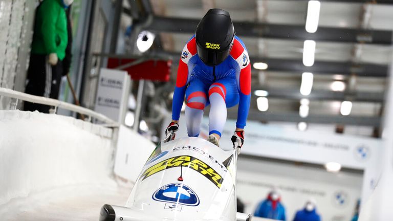 Russian bobsledder Nadezhda Sergeeva. Pic: AP