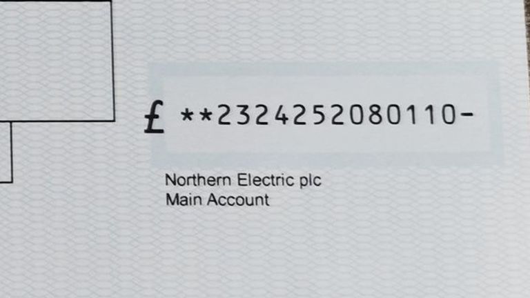 Gareth Hughes&#39;s photo of letter received from Northern Powergrid with compensation cheque after Storm Arwen. Pic: Gareth Hughes