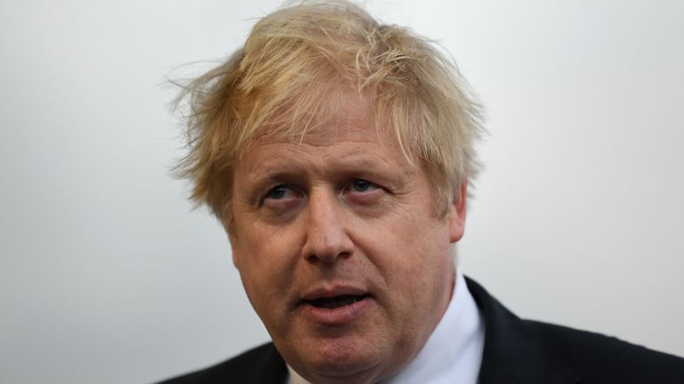 Prime Minister Boris Johnson speaks with members of the media during a visit to Warszawska Brygada Pancerna military base near Warsaw, Poland, as tensions remain high over the build-up of Russian forces near the border with Ukraine. Picture date: Thursday February 10, 2022.