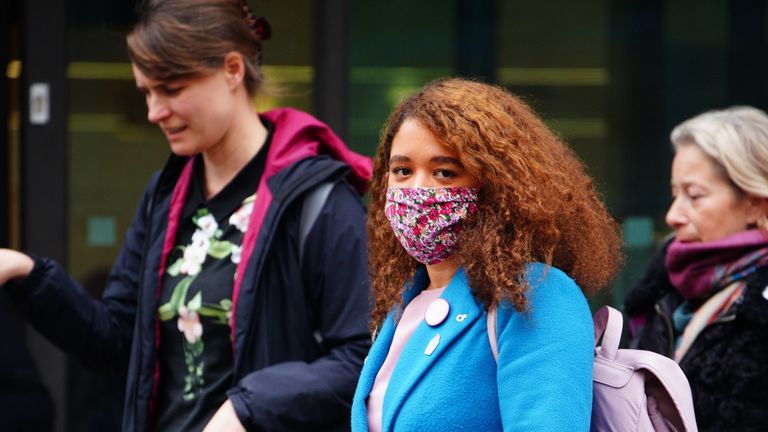 Raquel Rosario Sanchez leaves the Bristol Civil and Family Justice Centre where the PhD student is bringing a civil action against the University of Bristol over alleged bullying by trans rights activists at the university. Picture date: Wednesday February 9, 2022.

