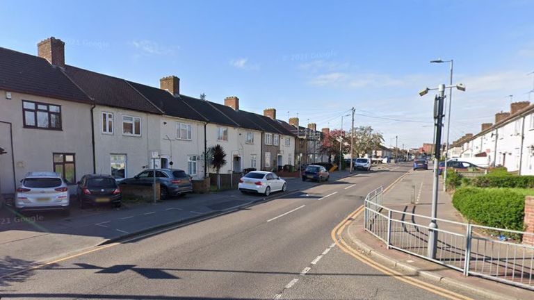 The two-year-old girl was found dead in Reede Road, Dagenham. Pic: Google streetview