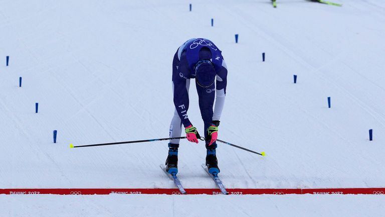 REMI LINDHOLM (FIN) in the men s cross country skiing 50km freestyle during the Beijing 2022 Olympic Winter Games at Zhangjiakou Cross-Country Centre.