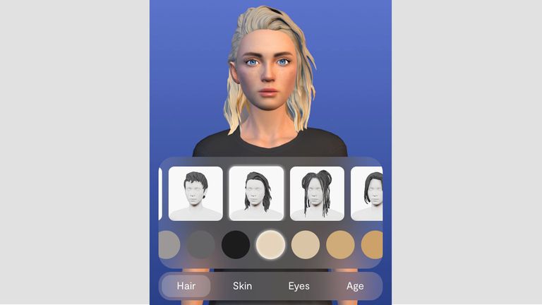 Users are asked to customise the appearance of their virtual friend