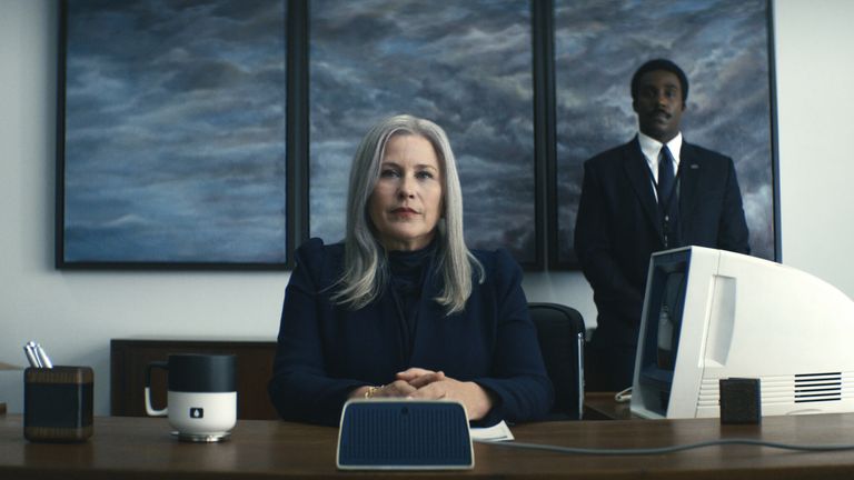 Patricia Arquette and Tramell Tillman in Severance, directed by Ben Stiller. Pic: Apple TV+.