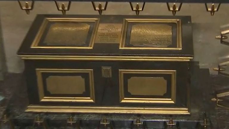 Some mortal remains of St Valentine are said to be in this box 