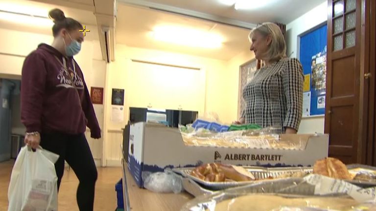 &#39;It&#39;s not just the people on Universal Credit&#39; who are using the foodbank, Sue Sibany-King (R) says