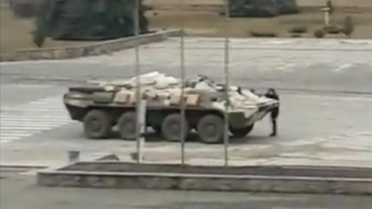 Tanks seen on the streets of Pripyat