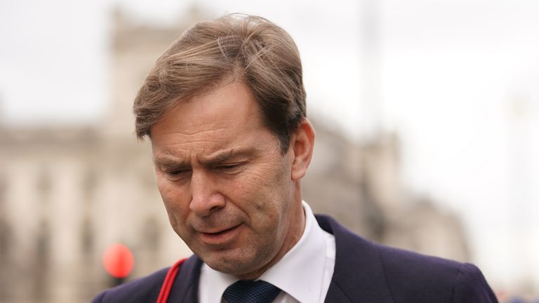 Former minister Tobias Ellwood, who has confirmed he will be submitting a formal letter stating he has no confidence in Prime Minister Boris Johnson, outside the Houses of Parliament in Westminster, London. Picture date: Wednesday February 2, 2022. Prime Minister Boris Johnson is facing further pressure to resign as another senior Tory joined calls for the Prime Minister to consider his position, in the wake of a report into lockdown parties in Downing Street.  