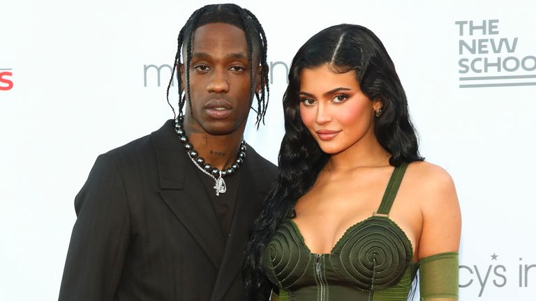 Travis Scott and Kylie Jenner taken in 2021, started dating for the first time in 2017