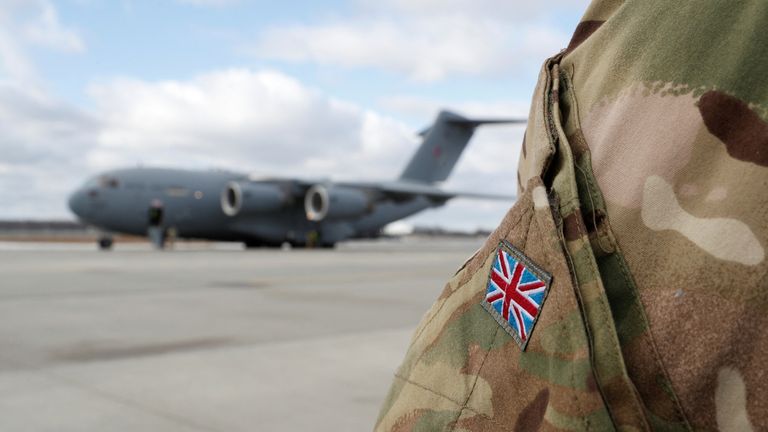 An RAF plane landed in Ukraine on Wednesday - the UK is sending anti-tank missiles for self defence