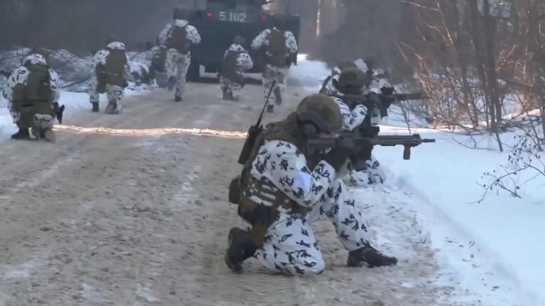 Ukrainian National Guard, special forces and police were conducting urban combat training at the deserted town of Pripyat in the Chernobyl Exclusion Zone