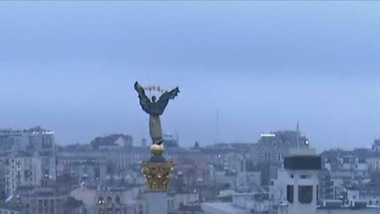 Air raid sirens could be heard across Ukraine&#39;s capital Kyiv this morning
