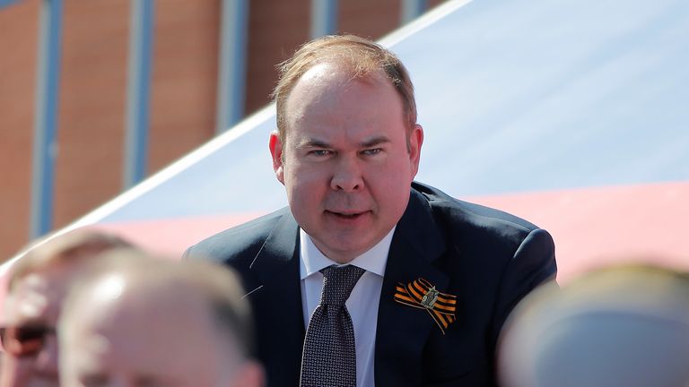 Chief of Staff of the Presidential Executive Office Anton Vaino attends the Victory Day Parade in Red Square in Moscow, Russia June 24, 2020. The military parade, marking the 75th anniversary of the victory over Nazi Germany in World War Two, was scheduled for May 9 but postponed due to the outbreak of the coronavirus disease (COVID-19). REUTERS/Maxim Shemetov
