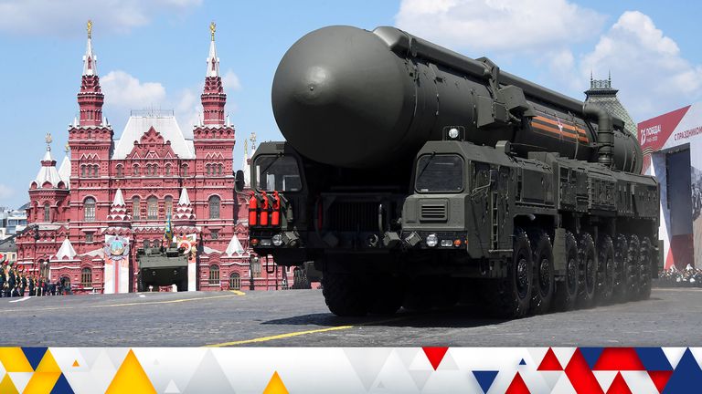 A Russian Yars intercontinental ballistic missile system drives during the Victory Day Parade in Red Square in Moscow, Russia, June 24, 2020. The military parade, marking the 75th anniversary of the victory over Nazi Germany in World War Two, was scheduled for May 9 but postponed due to the outbreak of the coronavirus disease (COVID-19). Host photo agency/Iliya Pitalev via REUTERS     TPX IMAGES OF THE DAY