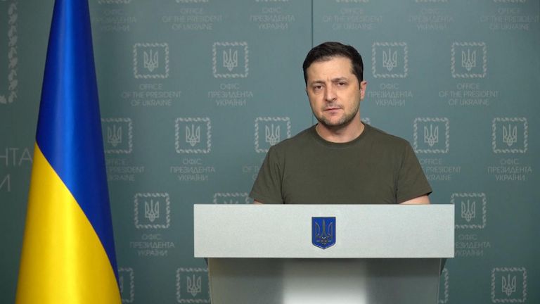 Ukrainian President Volodymyr Zelenskyy said last night was &#34;brutal&#34; in a video address this morning.