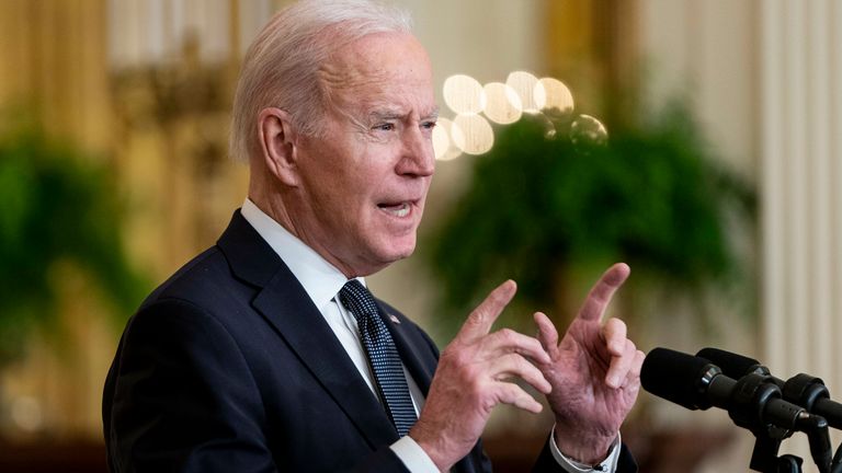 US President Joe Biden. Pic: AP