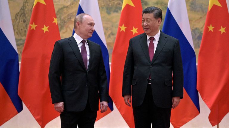 Russian President Vladimir Putin attends a meeting with Chinese President Xi Jinping in Beijing, China February 4, 2022. Sputnik/Aleksey Druzhinin/Kremlin via REUTERS ATTENTION EDITORS - THIS IMAGE WAS PROVIDED BY A THIRD PARTY.     TPX IMAGES OF THE DAY     