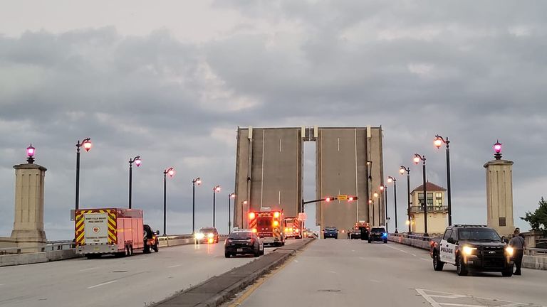 Credit:   West Palm Beach Police Department
A woman fell to her death Sunday afternoon from the Royal Park Bridge connecting Palm Beach to downtown West Palm Beach when the drawbridge began opening before she could move off its moveable span, police said.