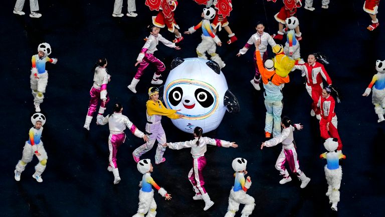 Feb 4, 2022; Beijing, CHINA; Dancers performs before the Opening Ceremony of the Beijing 2022 Winter Olympic Games at Beijing National Stadium. Mandatory Credit: Michael Madrid-USA TODAY Sports