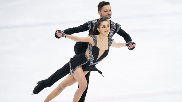 Ice skaters Lewis Gibson and Lilah Fear competing in December