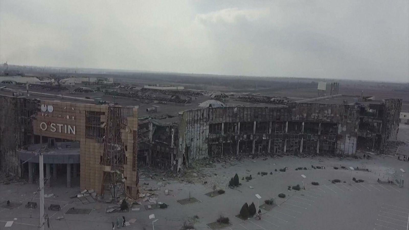 Ukraine war: Drone footage shows ashen aftermath of Russian offensive