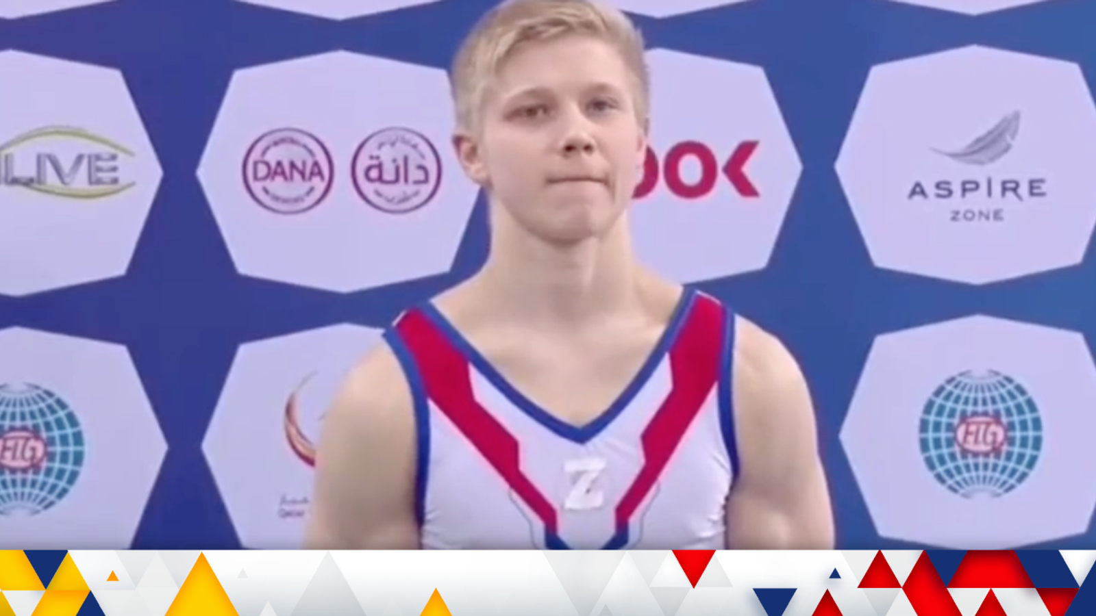 Russian gymnast Ivan Kuliak banned for a year for wearing pro-war Z symbol on podium next to Ukrainian