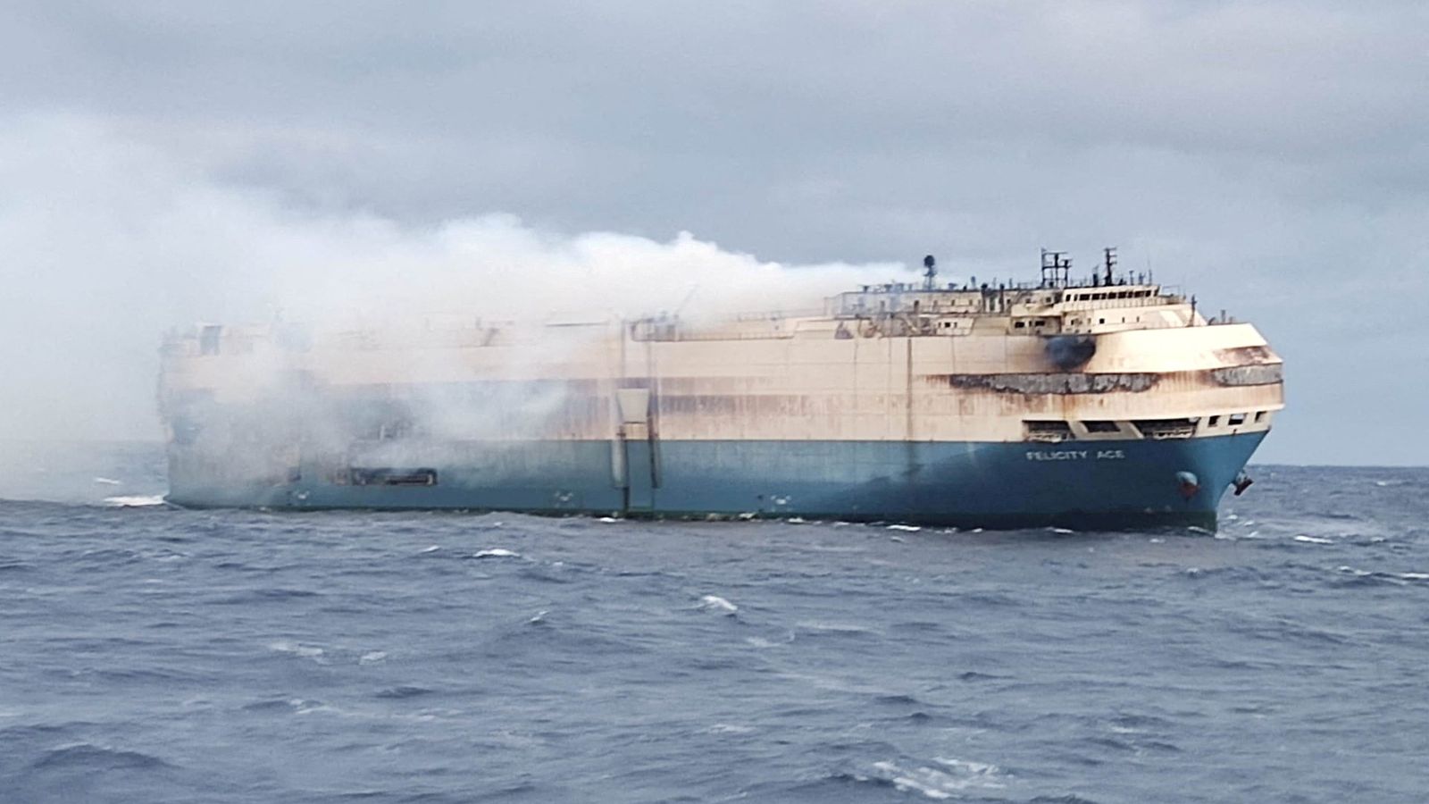 Cargo ship carrying thousands of luxury cars sinks after catching fire