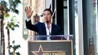 Benedict Cumberbatch accepts his star on the Hollywood Walk of Fame, and uses the moment to make a heartfelt plea. Pic: AP
